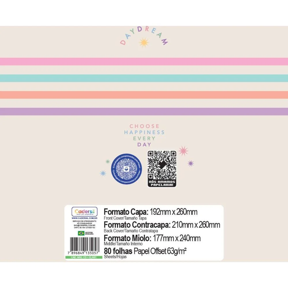 Caderno Argolado Daydream C/Elast+ 6Divis.80F(S Cadersil - imagem 10