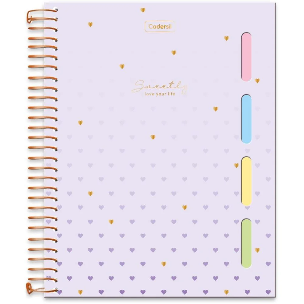 Caderno 01X1 Cp.dura Colegial Sweently C/4 Divisorias (S) Cadersil - imagem 11
