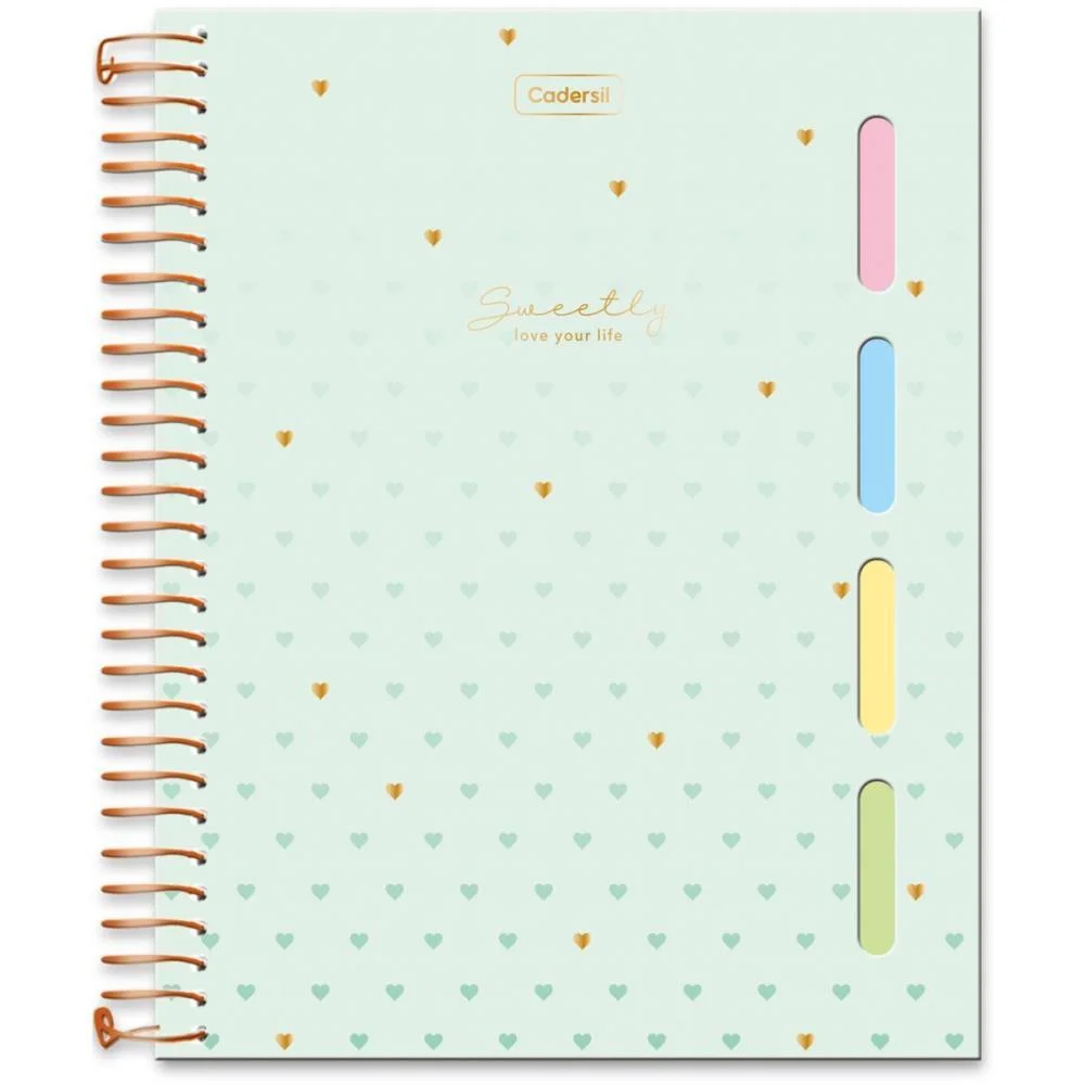 Caderno 01X1 Cp.dura Colegial Sweently C/4 Divisorias (S) Cadersil - imagem 3