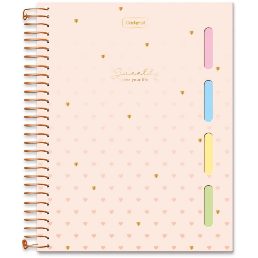 Caderno 01X1 Cp.dura Colegial Sweently C/4 Divisorias (S) Cadersil - imagem 4