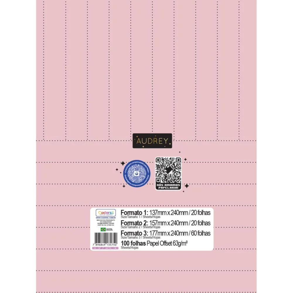 Caderno 01X1 Cp.dura Colegial Audrey 3Em1- 100Fls (S) Cadersil - imagem 11