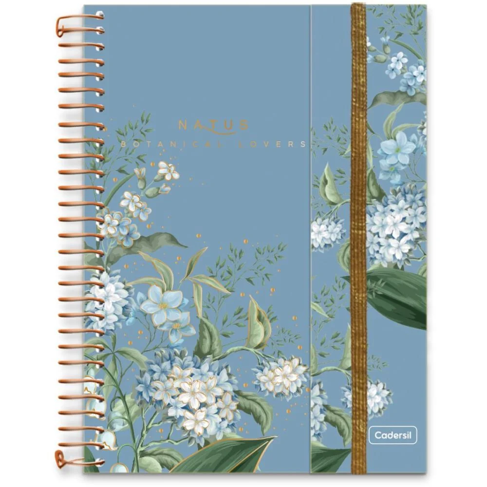 Caderno 01X1 Cp.dura Colegial Natus C/Elas+Blocos Ades.80F(S Cadersil - imagem 3