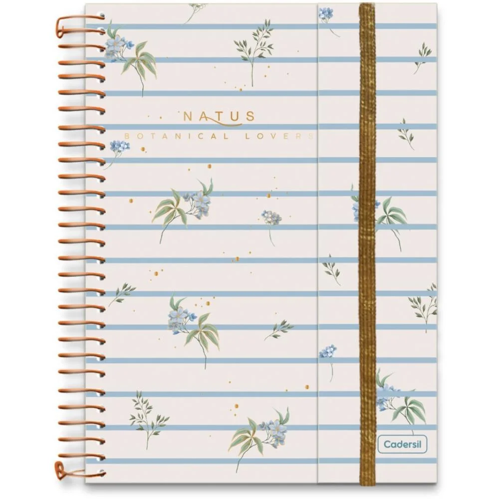 Caderno 01X1 Cp.dura Colegial Natus C/Elas+Blocos Ades.80F(S Cadersil - imagem 4