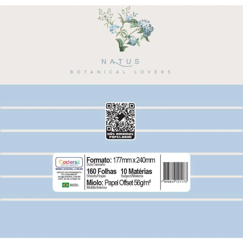 Caderno 10X1 Cp.dura Colegial Natus 160Fls Cadersil (Pct.c/04) - imagem 10