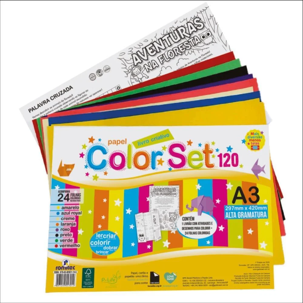 Bloco Para Educacao Artistica Color Set C/Livro A3 120G 24Fl Romitec - imagem 2