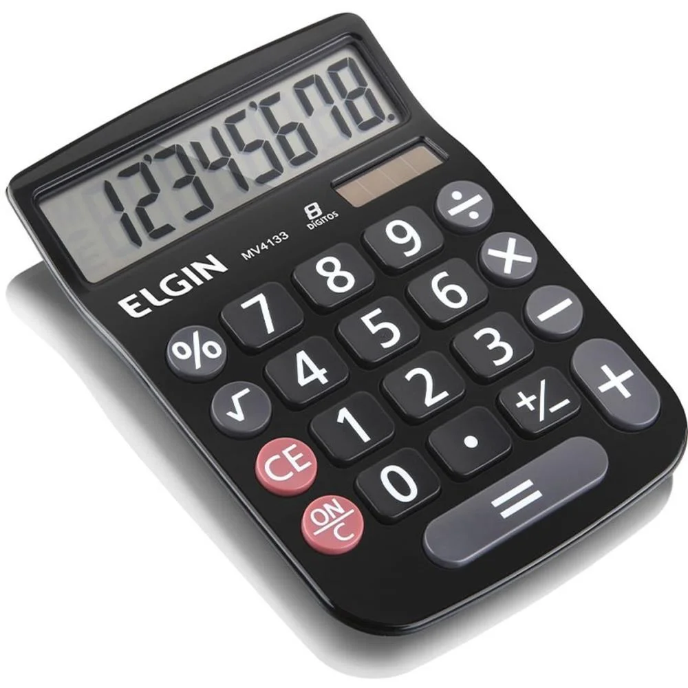 Calculadora De Mesa 8 Dig. Mv4133 C/Visor Preta Elgin - imagem 3