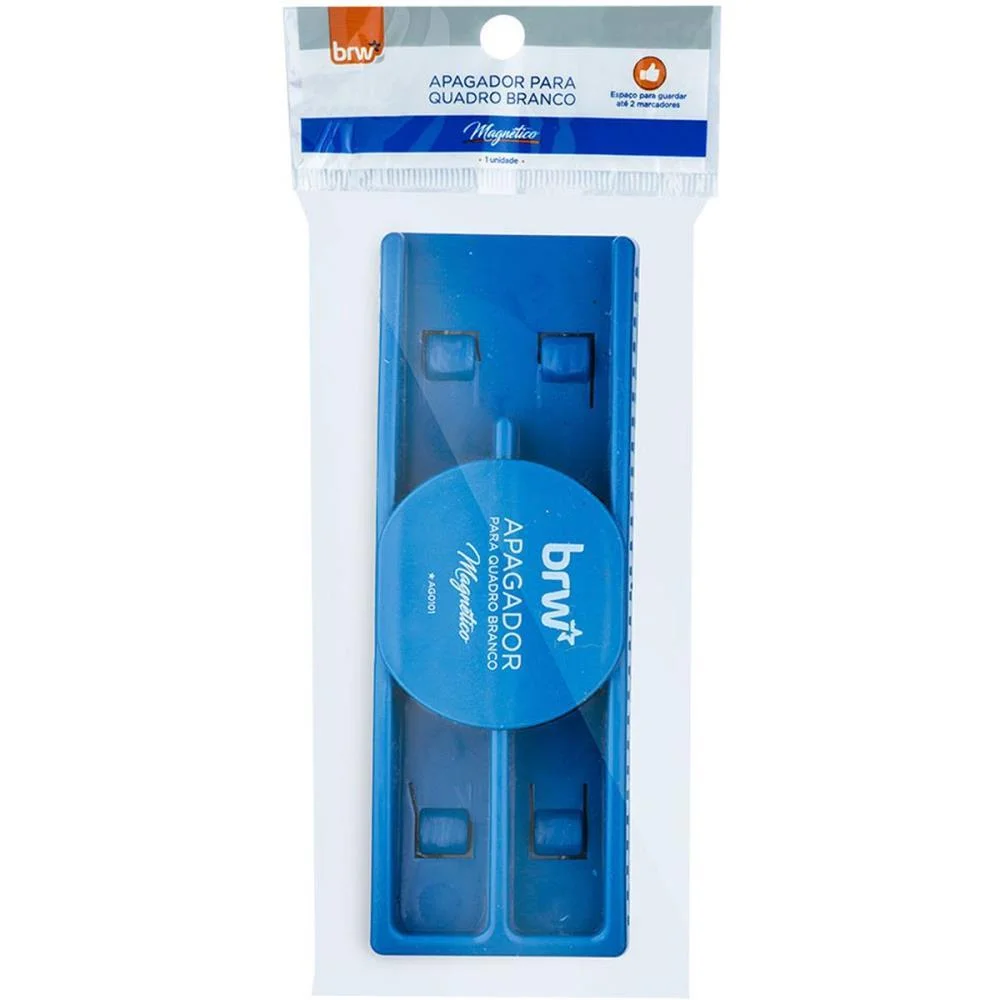 Apagador Quadro Branco Magnetico Azul Brw - imagem 2
