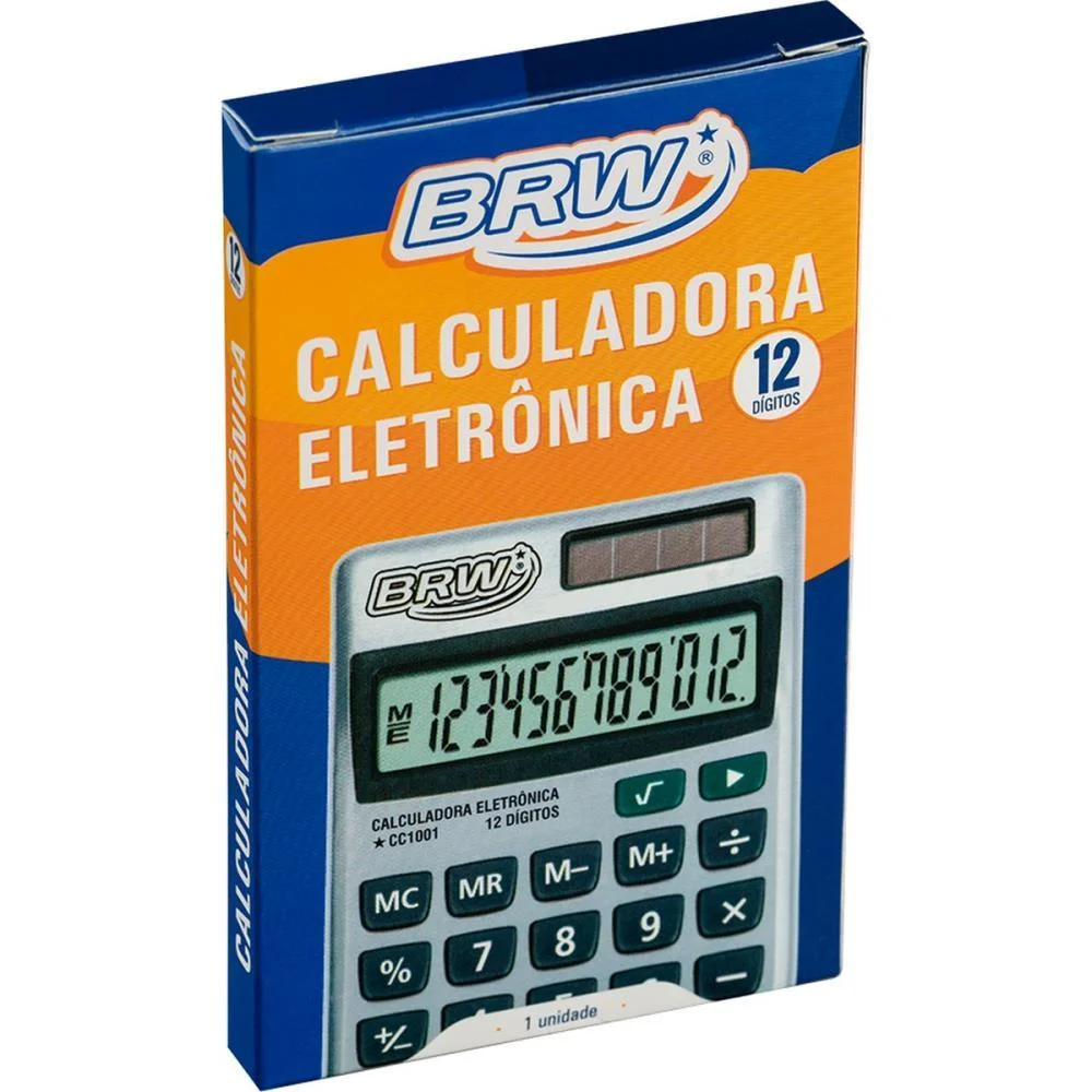 Calculadora De Bolso 12 Dig 11,8X7,0X1,2Cm Metal Brw - imagem 4