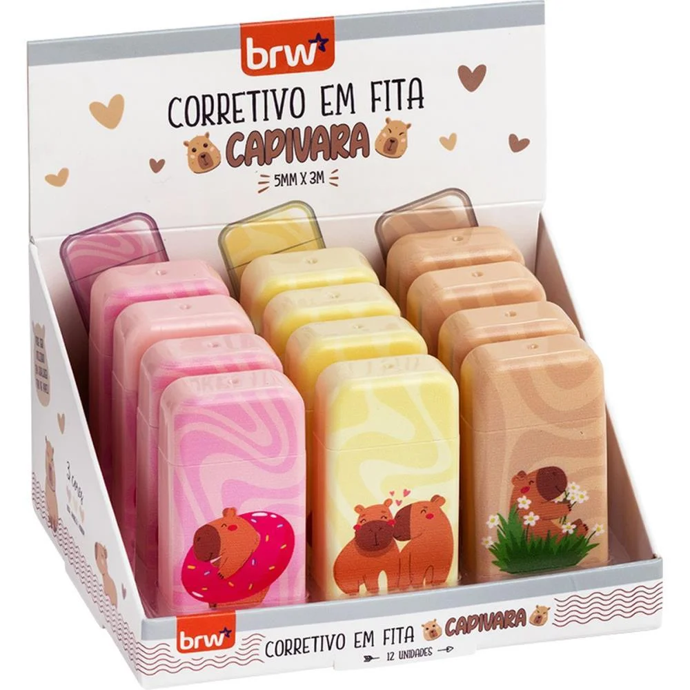 Corretivo Em Fita Capivara 5Mmx3M 3 Cores (S) Brw C/ 12 Unidades - imagem 2