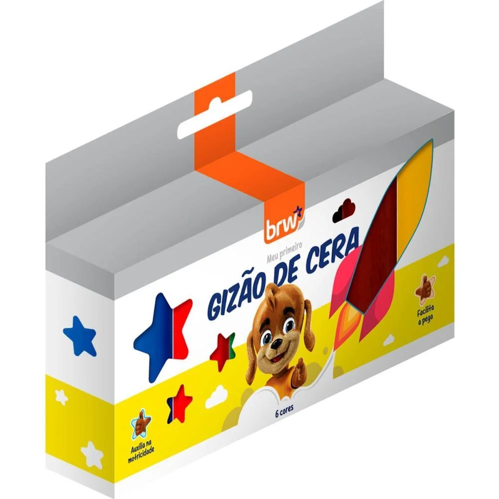 Giz De Cera Jumbo Gizao Meu 1 Giz 6 Cores Brw - imagem 2