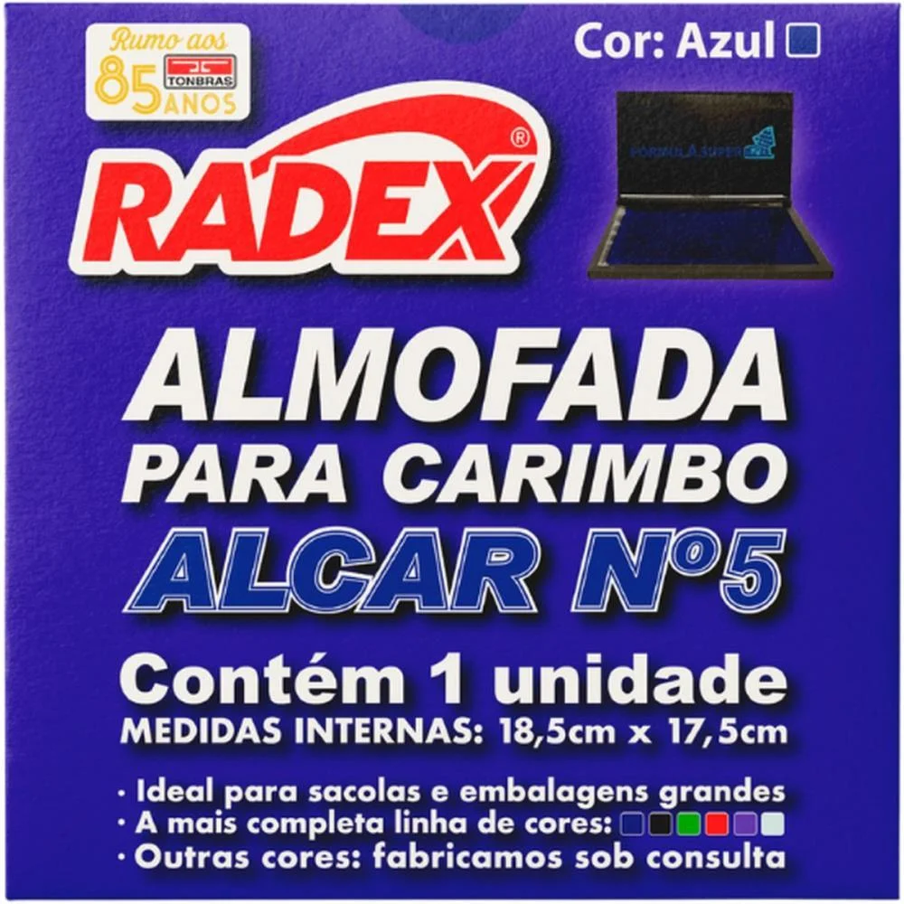 Almofada Carimbo N.5 Azul Radex - imagem 2