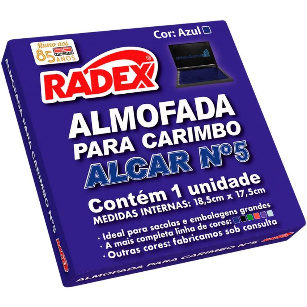 Almofada Carimbo N.5 Azul Radex - imagem 3