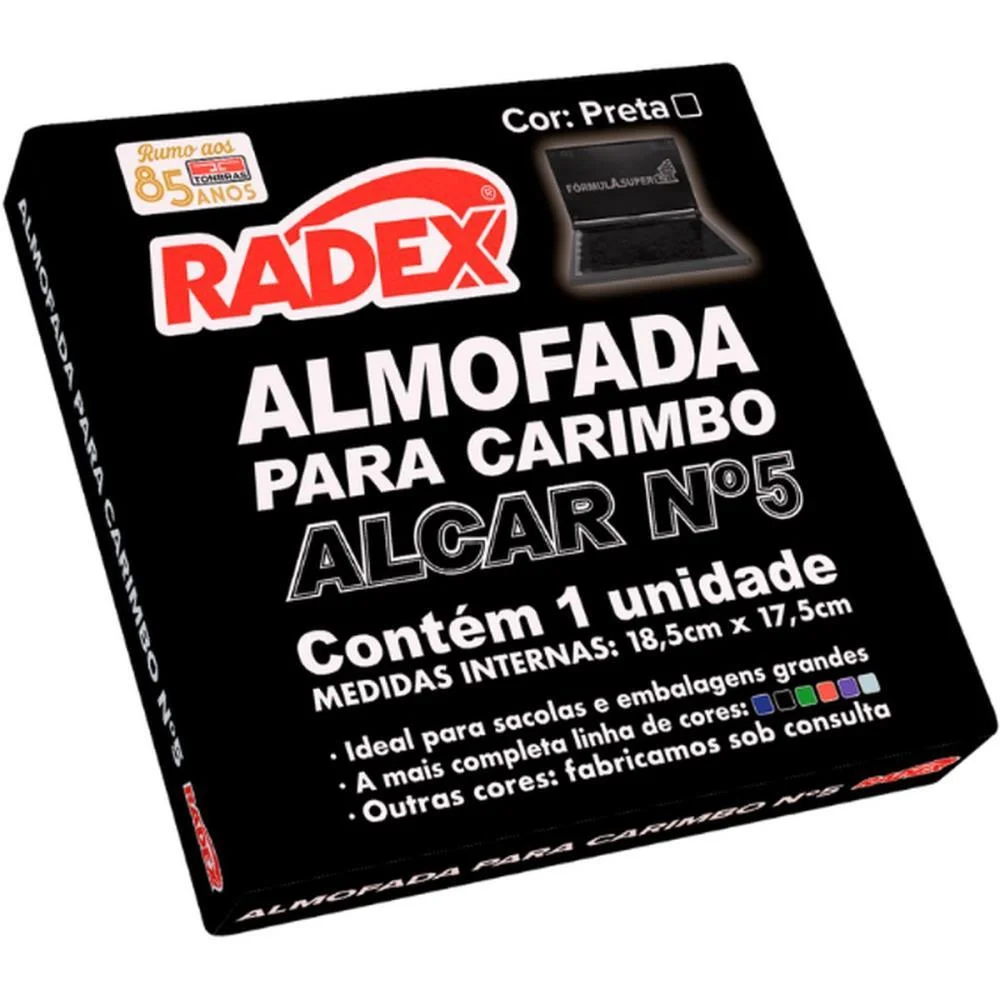 Almofada Carimbo N.5 Preta Radex - imagem 3