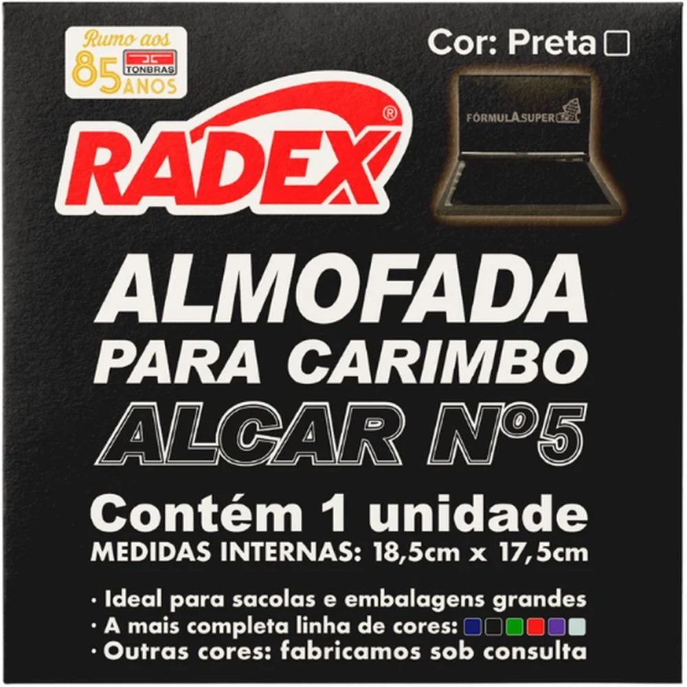 Almofada Carimbo N.5 Preta Radex - imagem 4