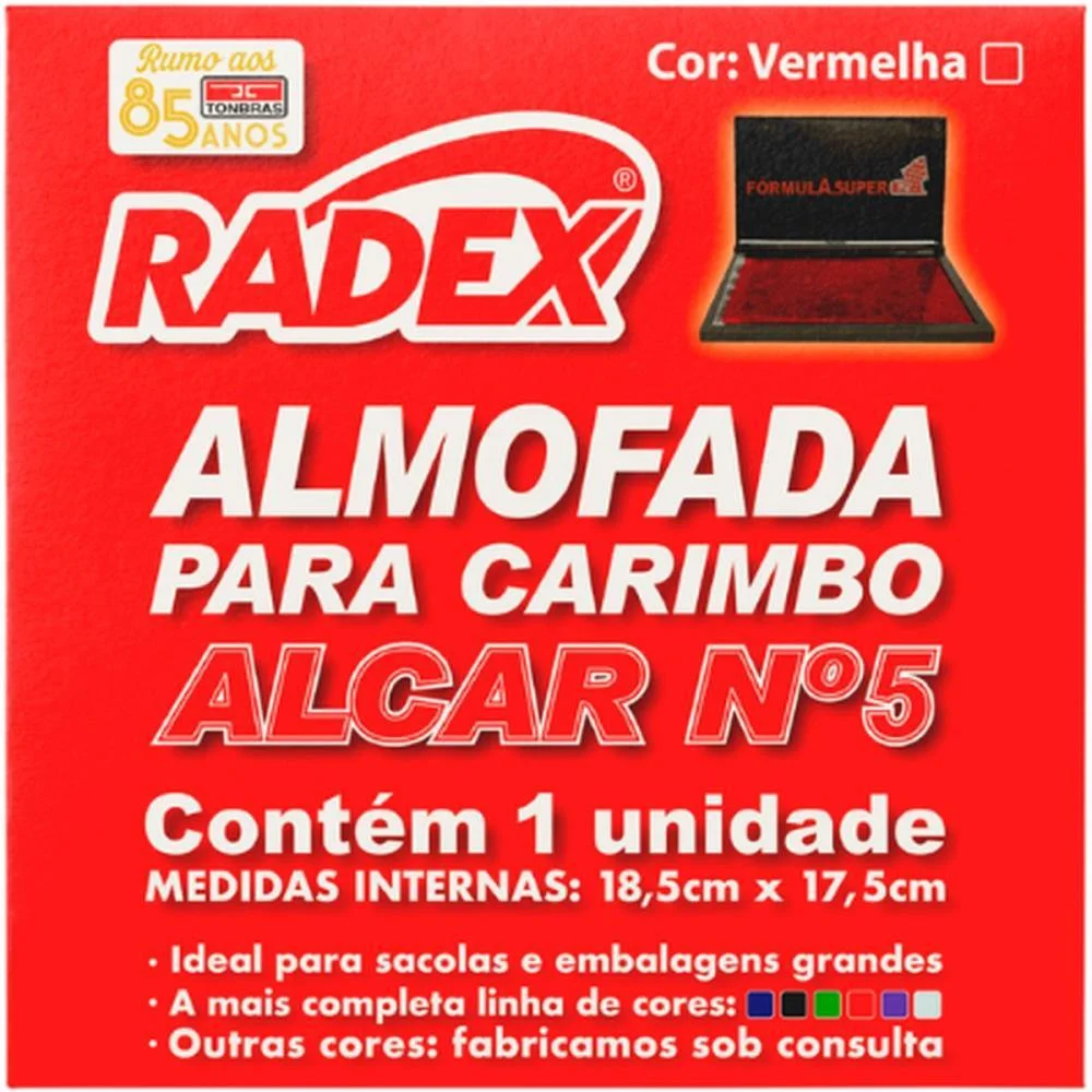 Almofada Carimbo N.5 Vermelha Radex - imagem 2