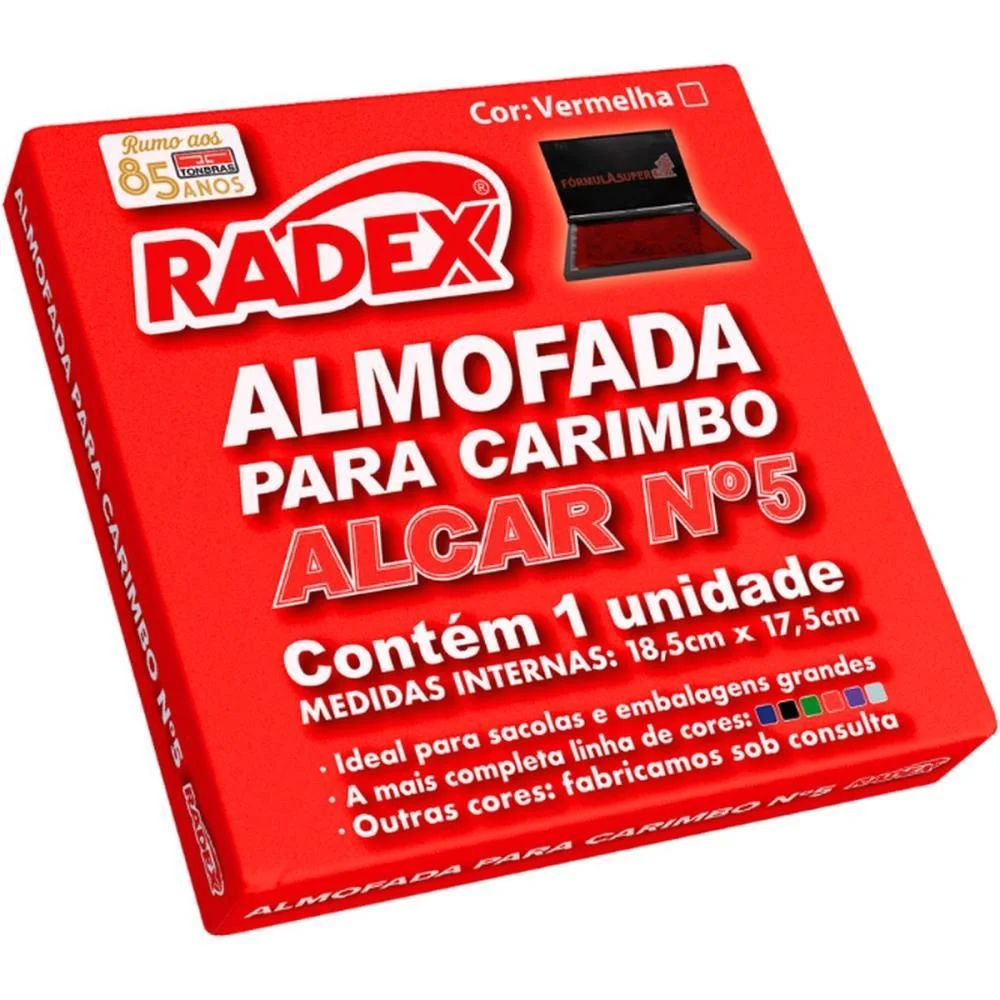 Almofada Carimbo N.5 Vermelha Radex - imagem 3