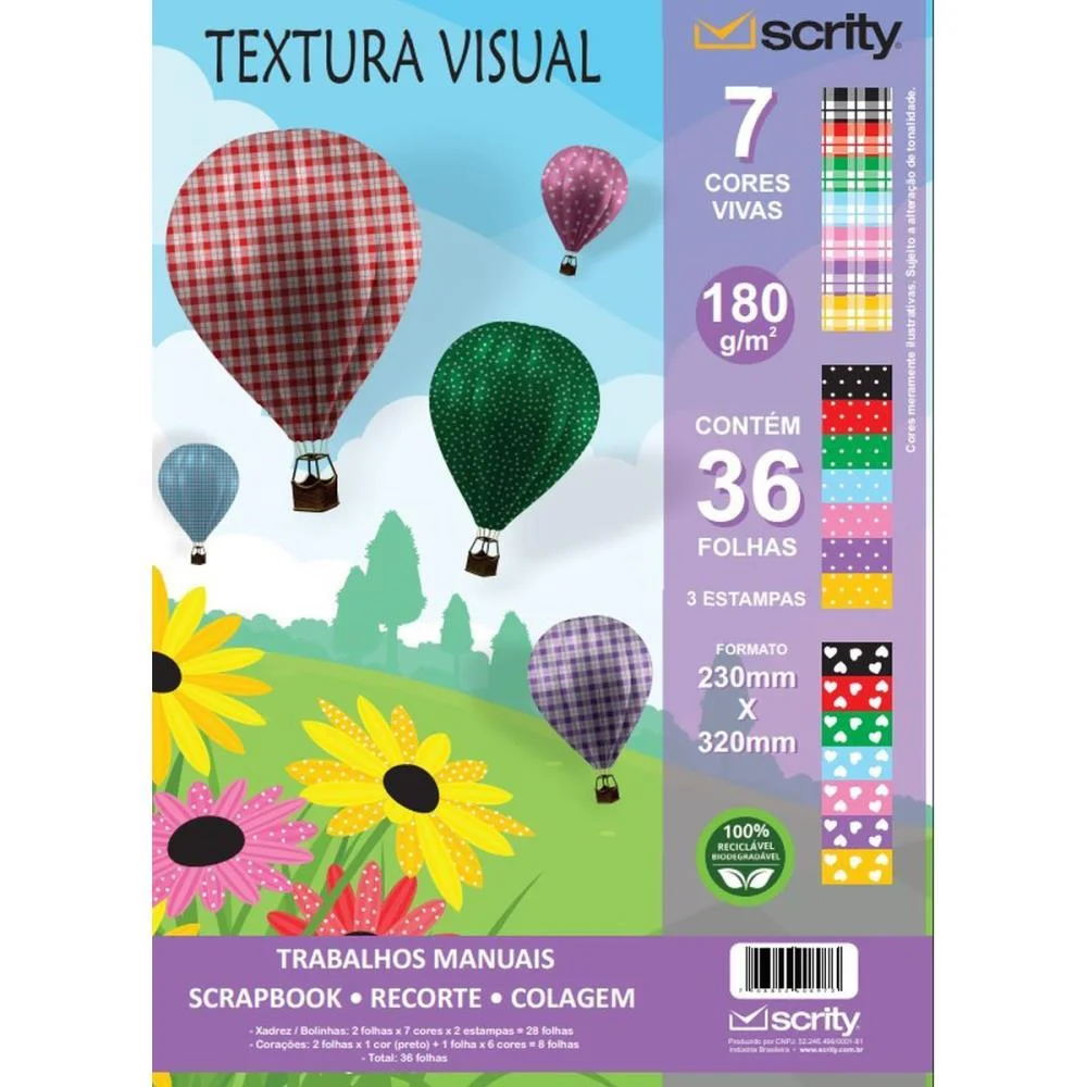 Bloco Para Educacao Artistica Textuta 1 Decorado A4 180G 36F Scrity (Pacote) - imagem 2