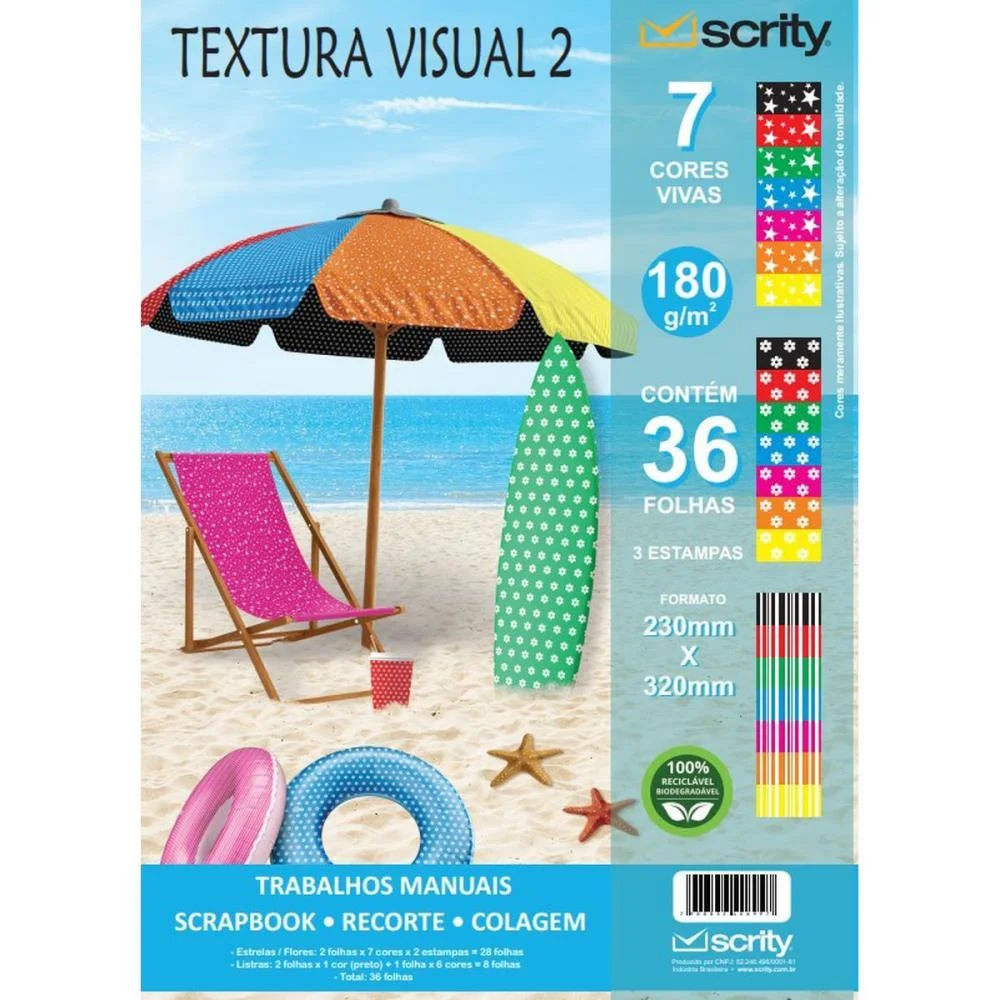 Bloco Para Educacao Artistica Textuta 2 Decorado A4 180G 36F Scrity (Pacote) - imagem 2