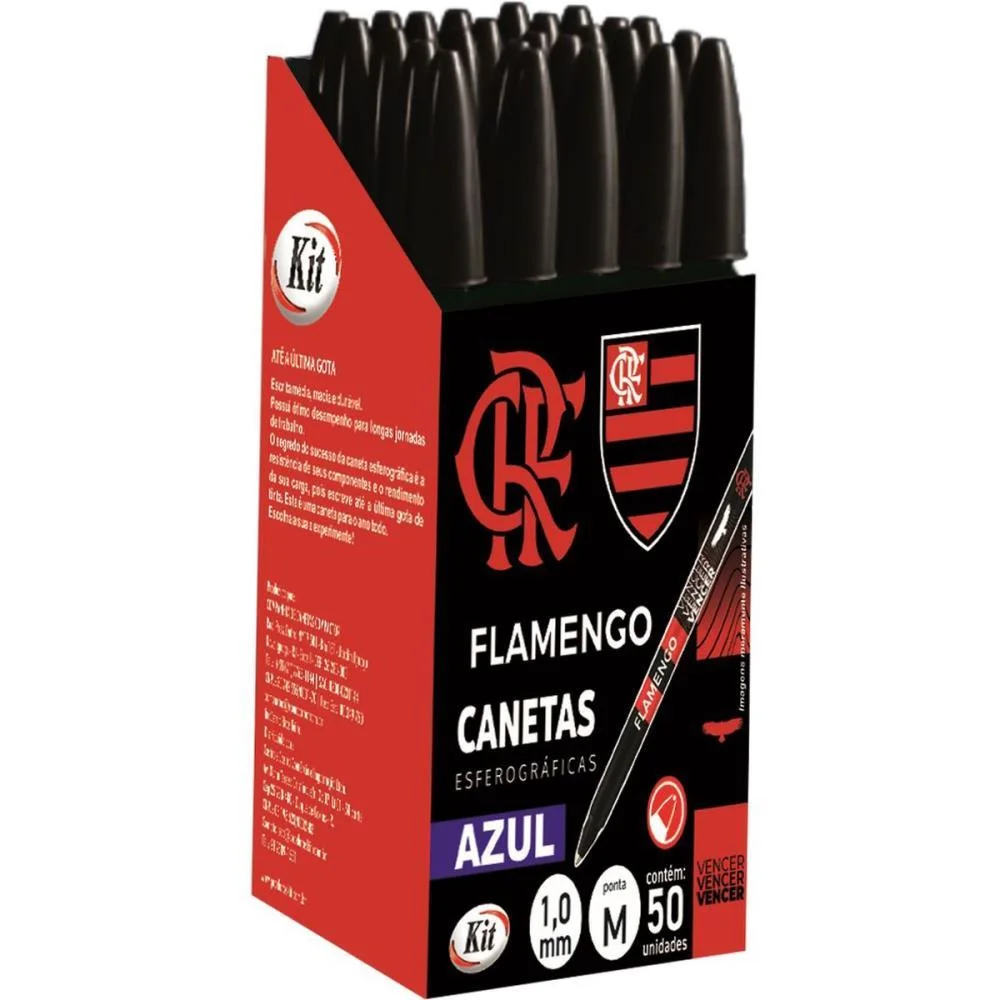 Caneta Esferografica Flamengo 1.0Mm Azul Kit (Cx.c/50) - imagem 2