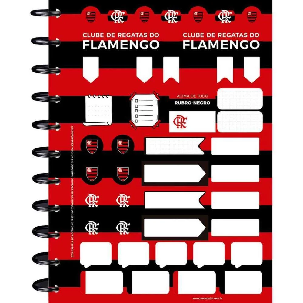 Caderno 10X1 Capa Dura Flamengo Mod.1- Disco 160Fls Kit - imagem 3