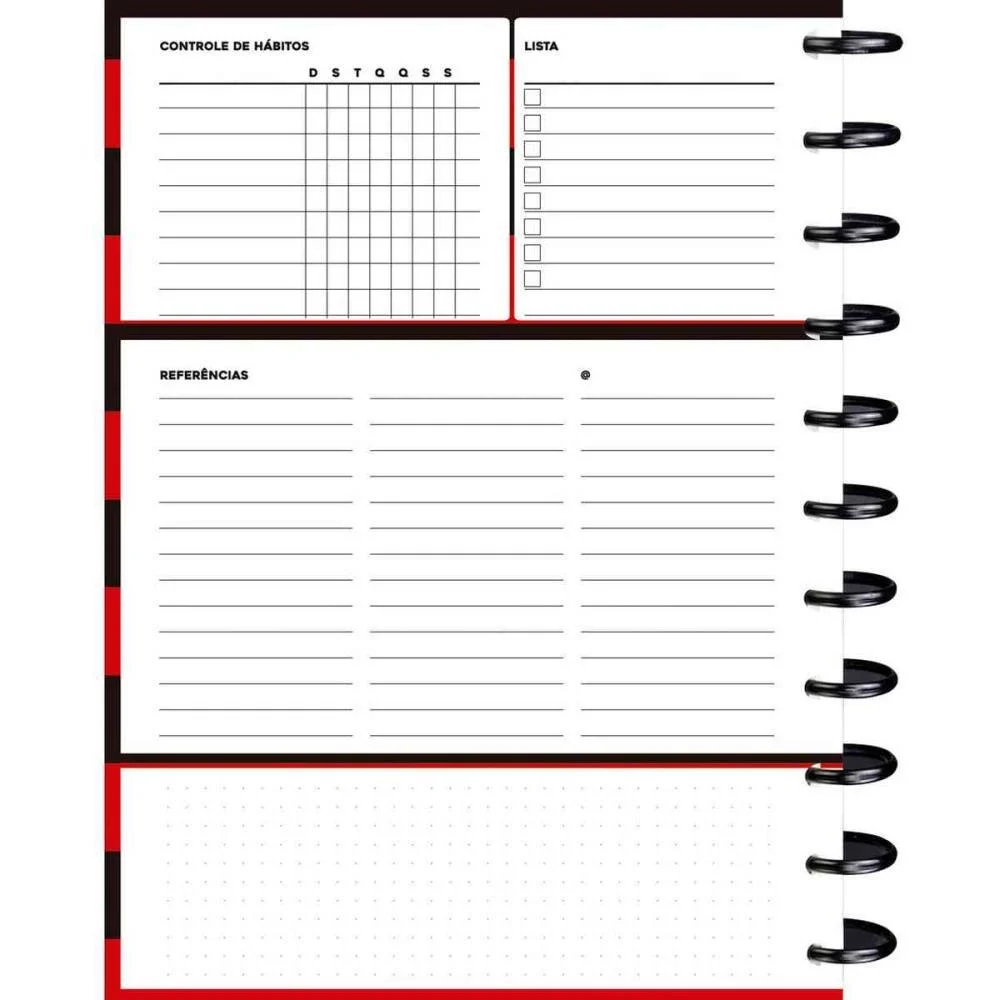 Caderno 10X1 Capa Dura Flamengo Mod.1- Disco 160Fls Kit - imagem 7