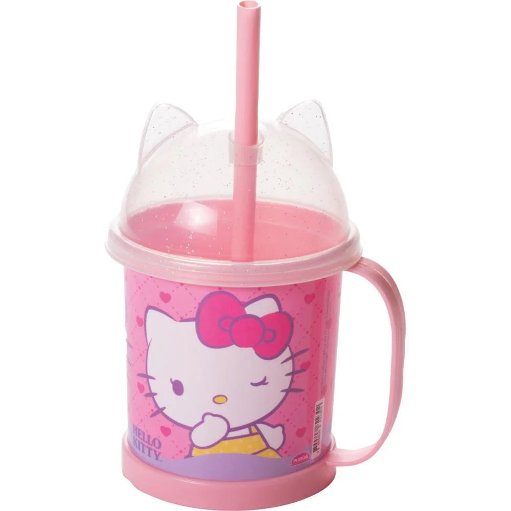 Caneca Decorada Hello Kitty Ludica C/Tampa 360 Plasutil - imagem 3