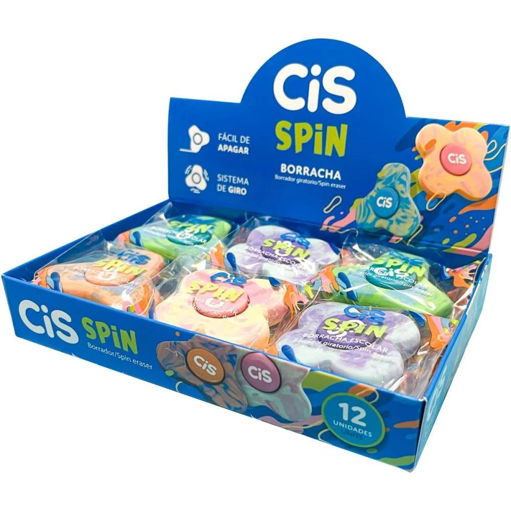 Borracha Decorada Cis Spin 4 Cores Sortidas Sertic C/ 12 Unidades - imagem 7