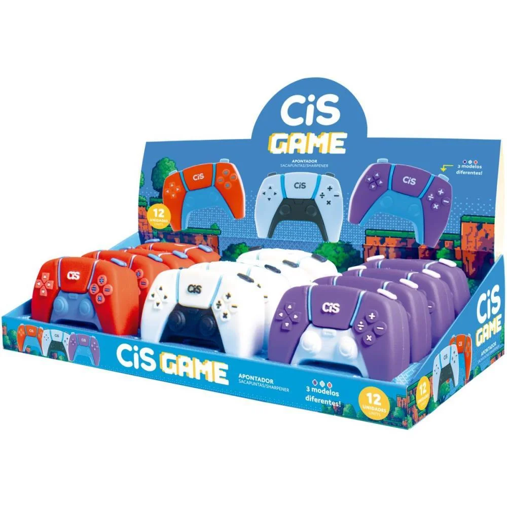 Apontador Sem Deposito Cis Game 3 Cores Sortidas Sertic C/ 12 Unidades - imagem 6