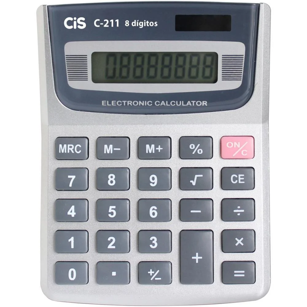 Calculadora De Mesa 8 Dig. Mod C-211 Cinza Sertic - imagem 3