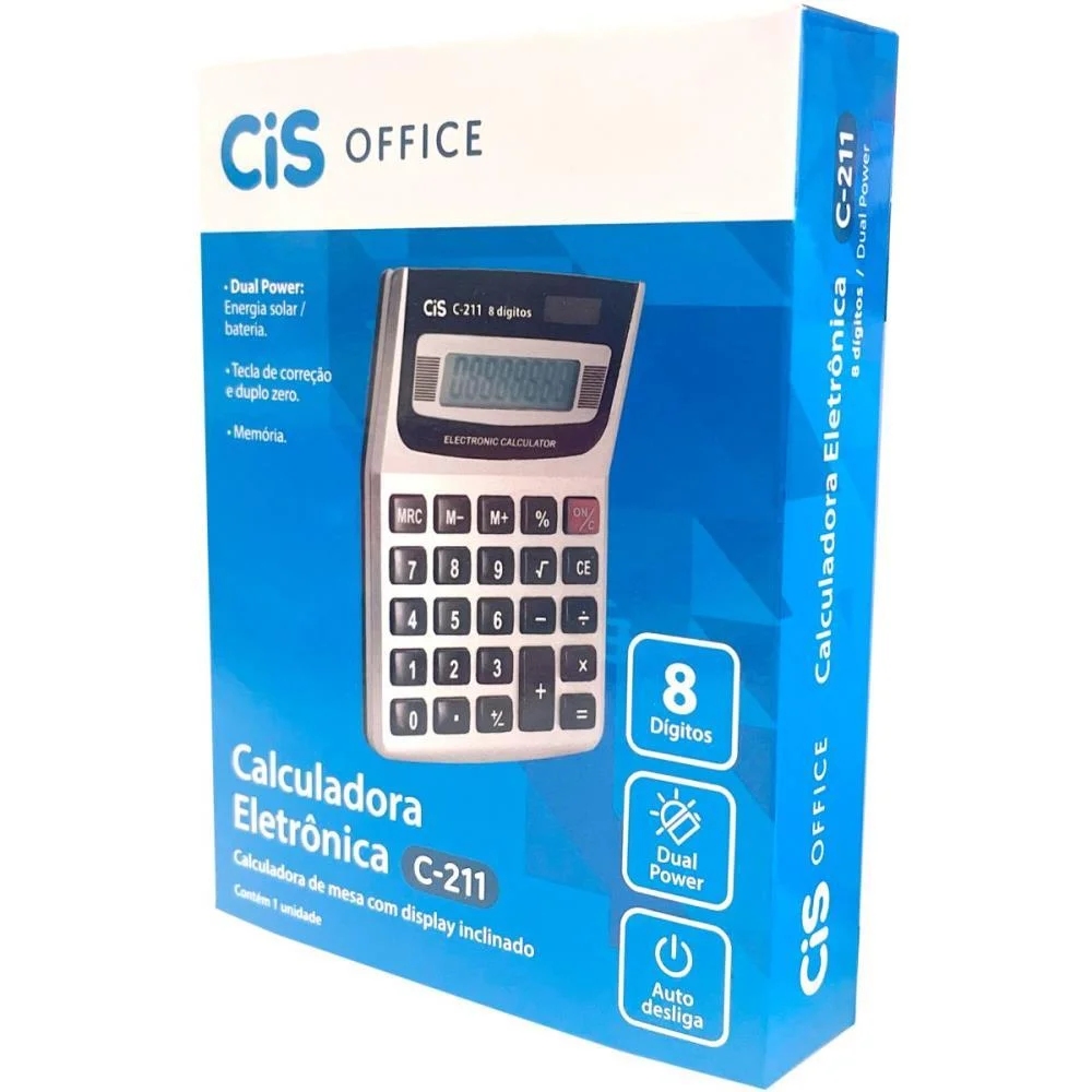 Calculadora De Mesa 8 Dig. Mod C-211 Cinza Sertic - imagem 4