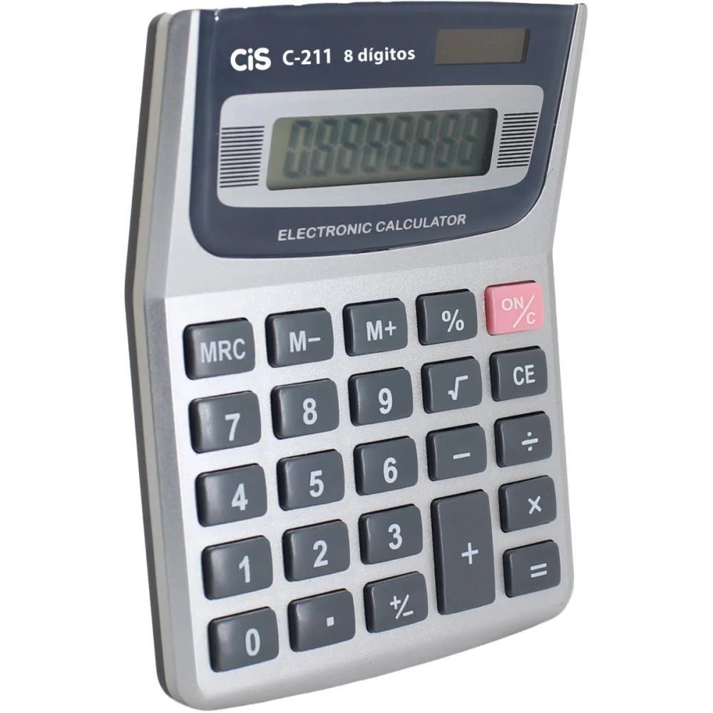 Calculadora De Mesa 8 Dig. Mod C-211 Cinza Sertic - imagem 5