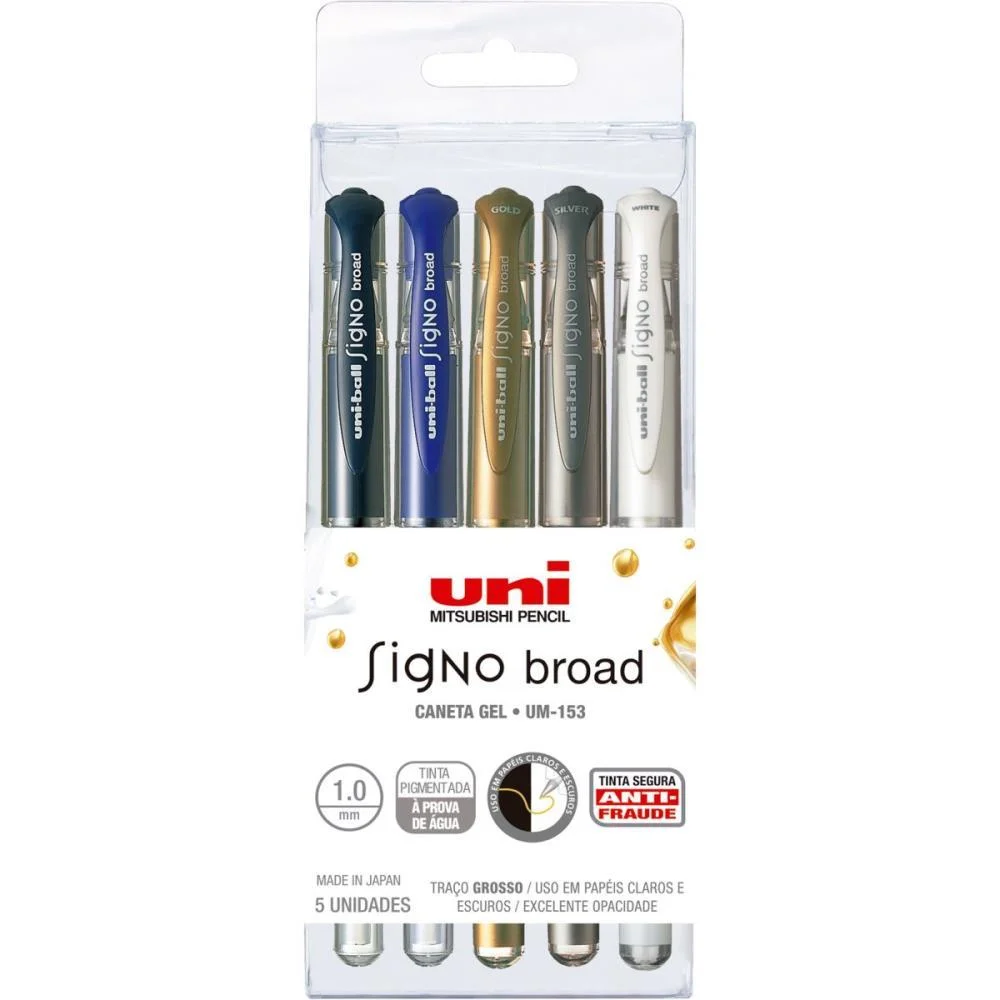 Caneta Gel Signo Broad 1.0Mm 5Cores Sorti Sertic (Estojo) - imagem 3