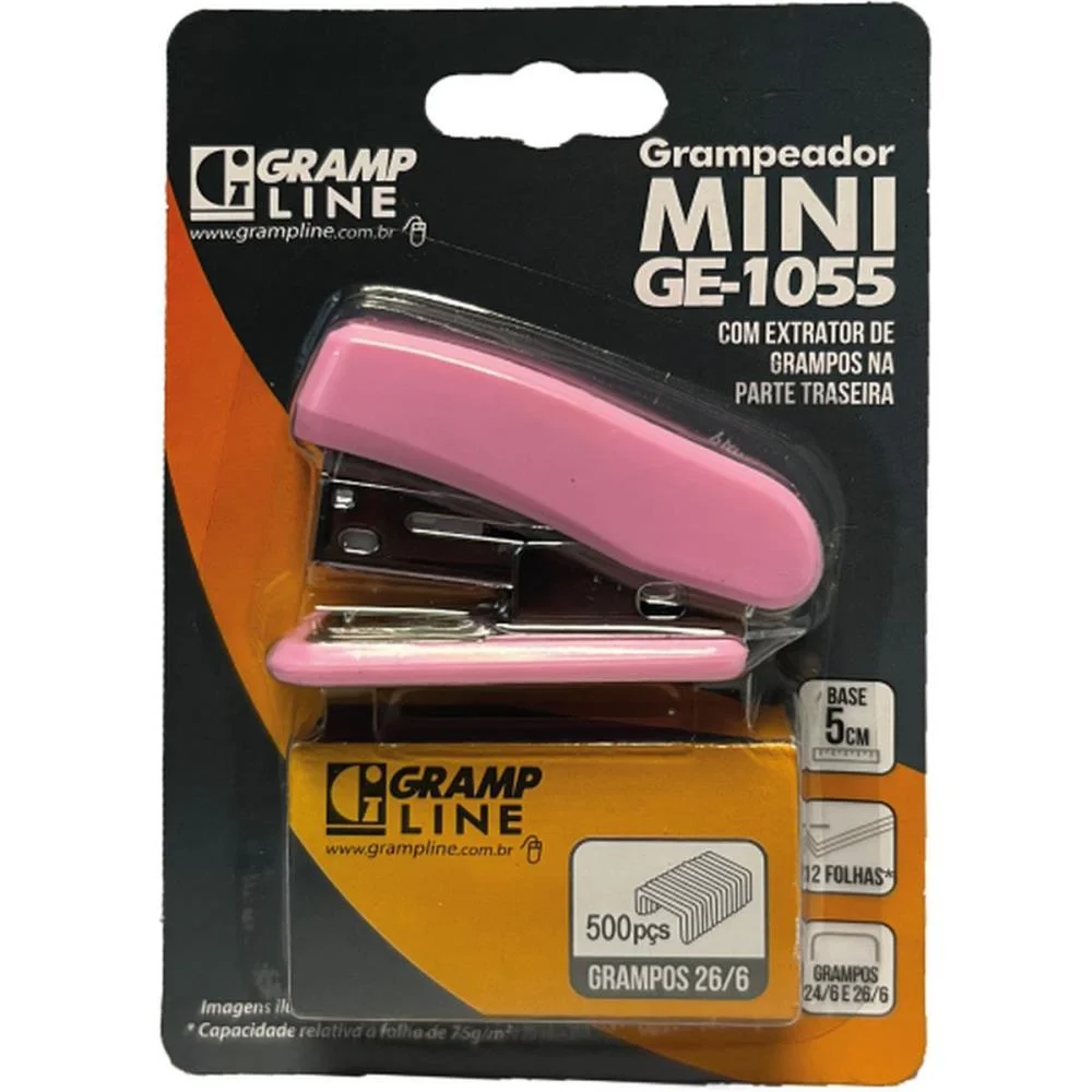 Grampeador Mini P/12Fls Ge-1055 Plast.c/500Gra Gramp Line (Blister) - imagem 11