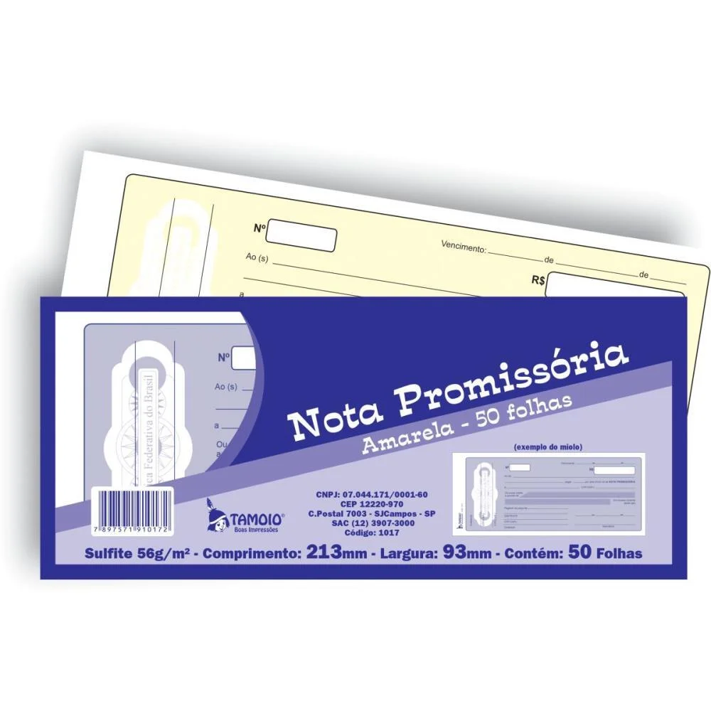 Impresso Talao Nota Promissoria 50Fls. Tamoio (Pct.c/05) - imagem 3