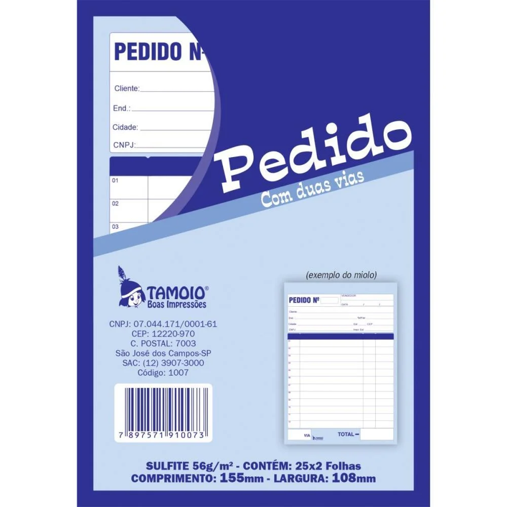 Impresso Talao De Pedido 1/36 2 Vias 25 Folhas Tamoio (Pct.c/05) - imagem 4