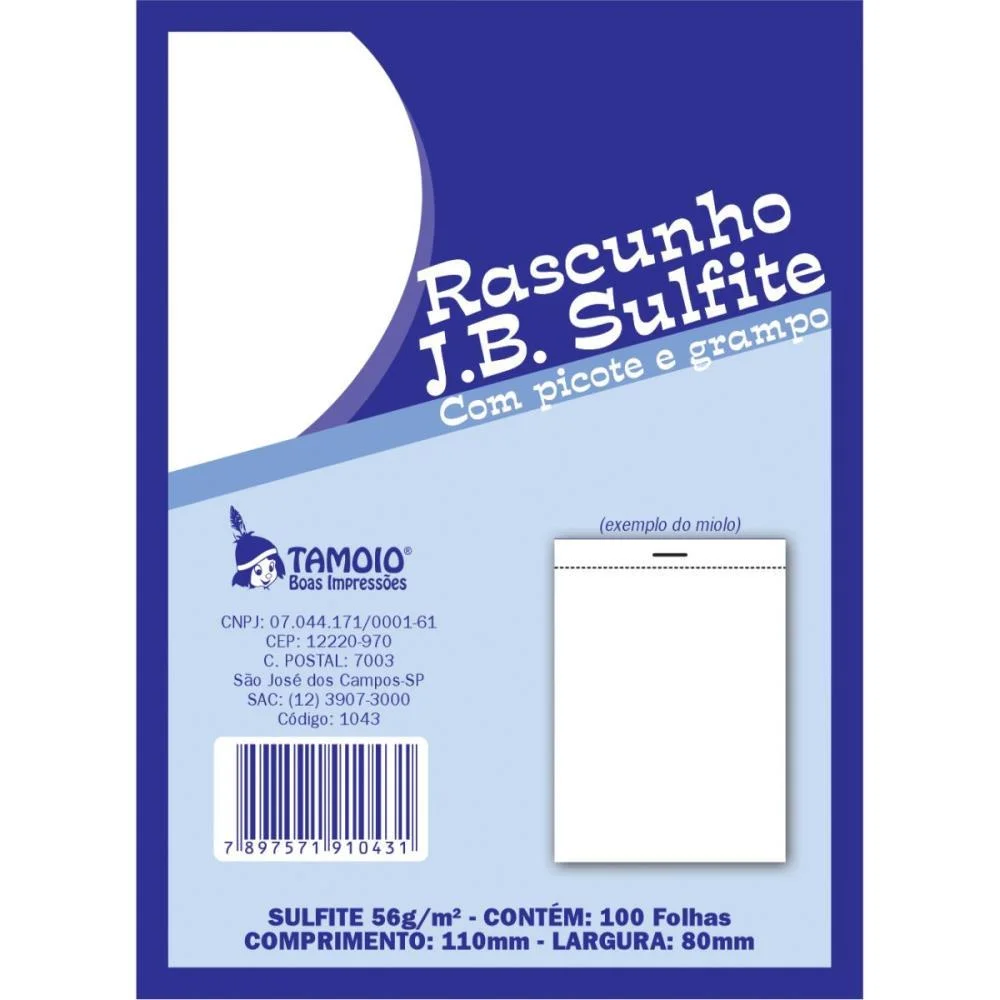 Bloco Para Rascunho Sulfite 80X110Mm C/100 Fls Tamoio (Pct.c/05) - imagem 3