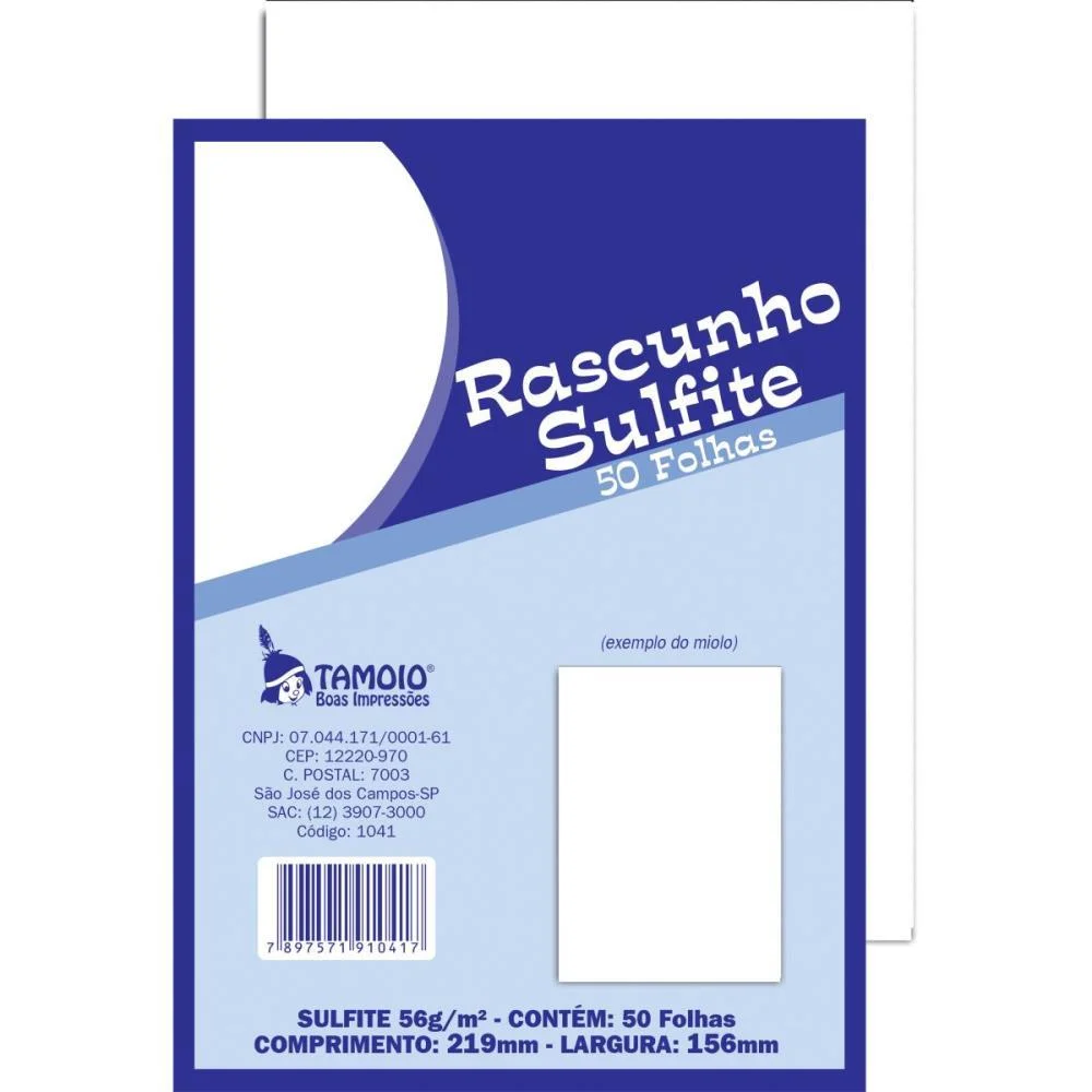 Bloco Para Rascunho Sulfite 1/18 50Fls Tamoio (Pct.c/05) - imagem 2
