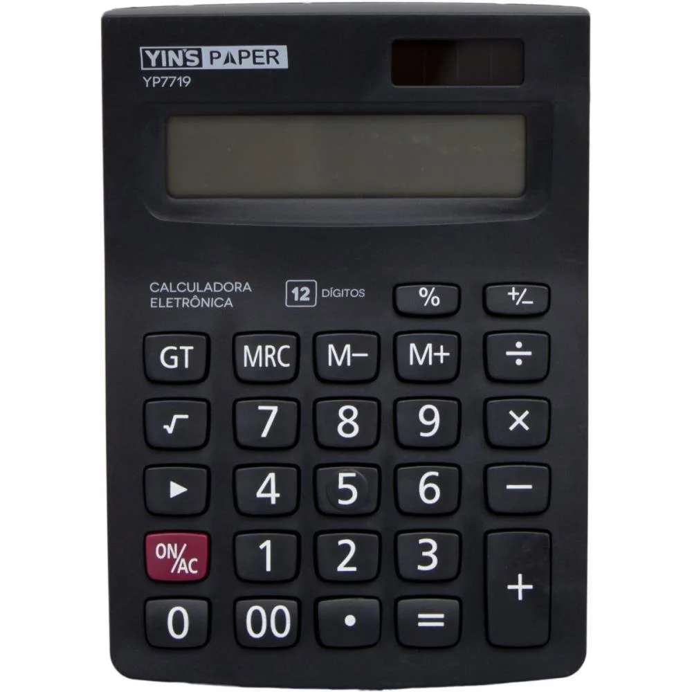 Calculadora De Mesa 12 Digitos Preta Yins - imagem 3