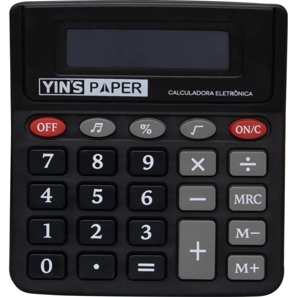Calculadora De Mesa 8 Digitos Preto Yins - imagem 2