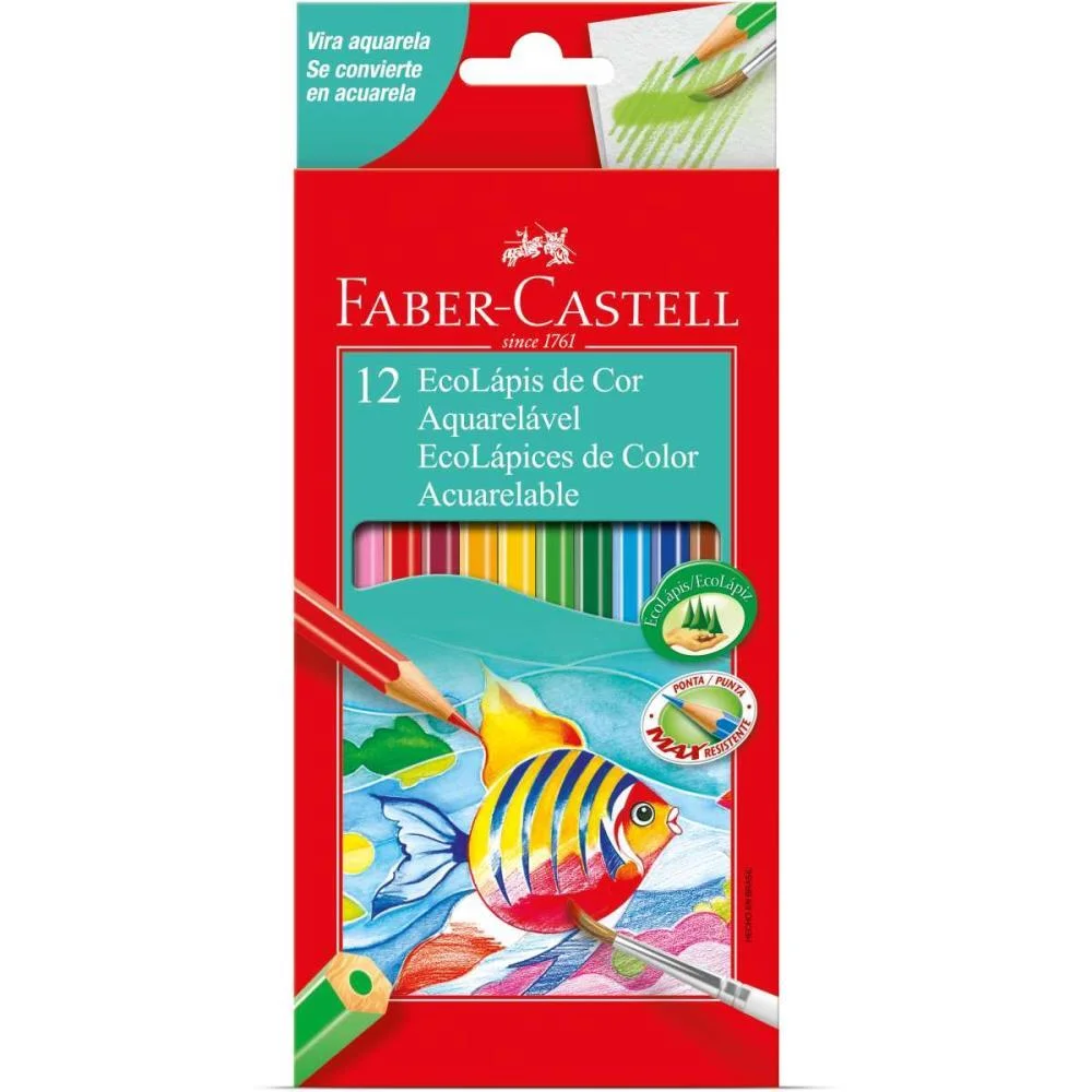 Lapis De Cor Aquarelavel Ecolapis 12 Cores Faber-Castell (Pct.c/12) - imagem 2