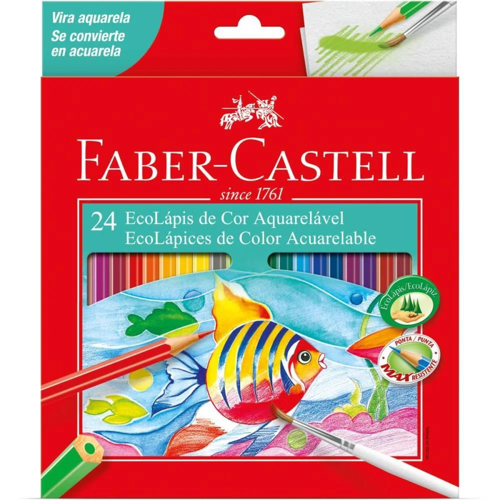 Lapis De Cor Aquarelavel Ecolapis 24 Cores Faber-Castell (Pct.c/06) - imagem 3