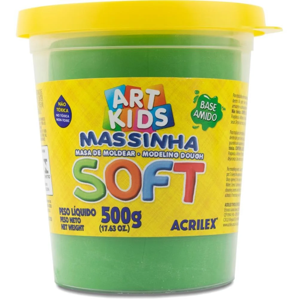 Massa Para Modelar Soft 500G.verde Bs.amido Acrilex (Pote) - imagem 2