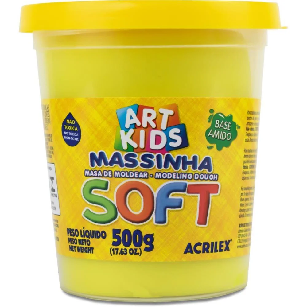 Massa Para Modelar Soft 500G.am.limao Bs.amido Acrilex (Pote) - imagem 2