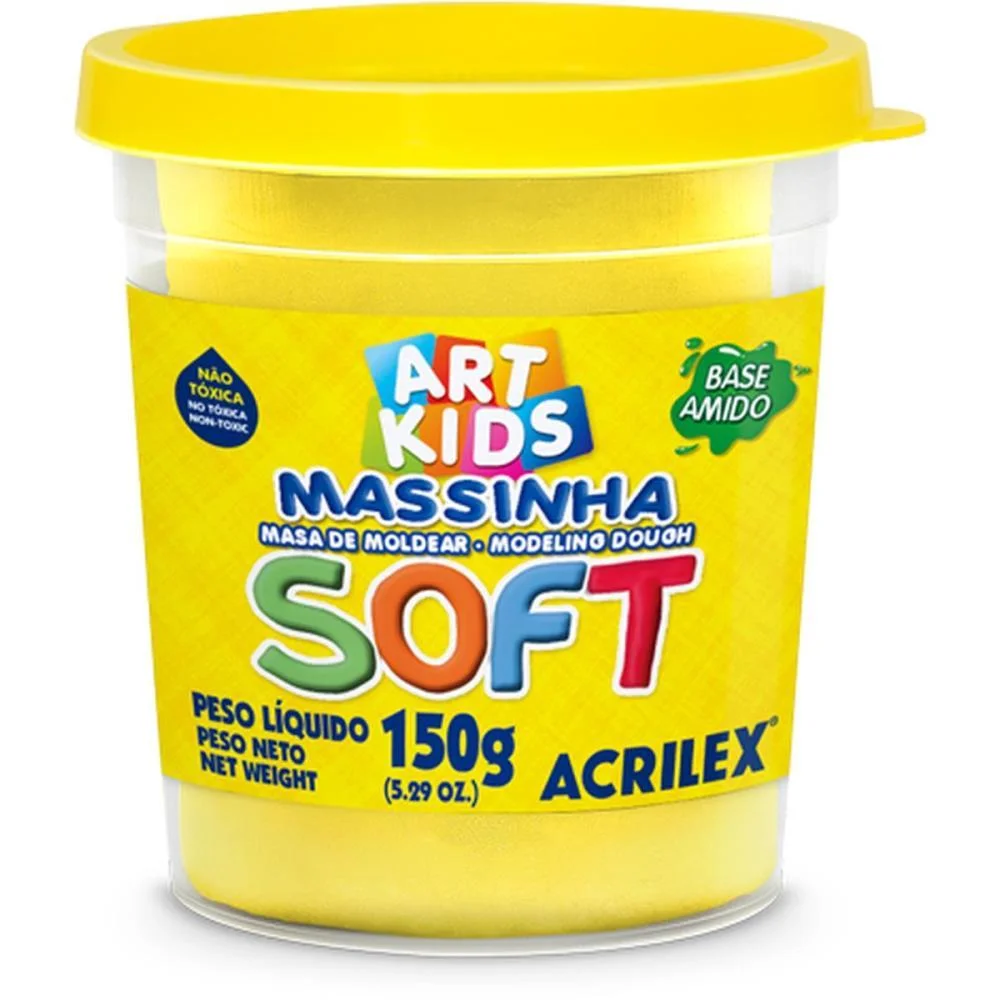 Massa Para Modelar Soft 150G.am.limao Bs.amido Acrilex (Pote) - imagem 3