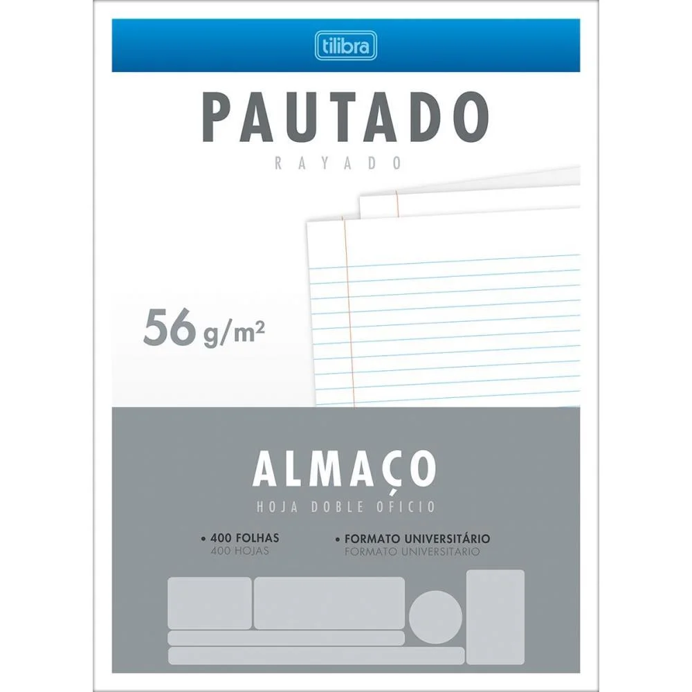Papel Almaco Pauta E Margem 203X277Mm Tilibra (Pct.c/400) - imagem 2