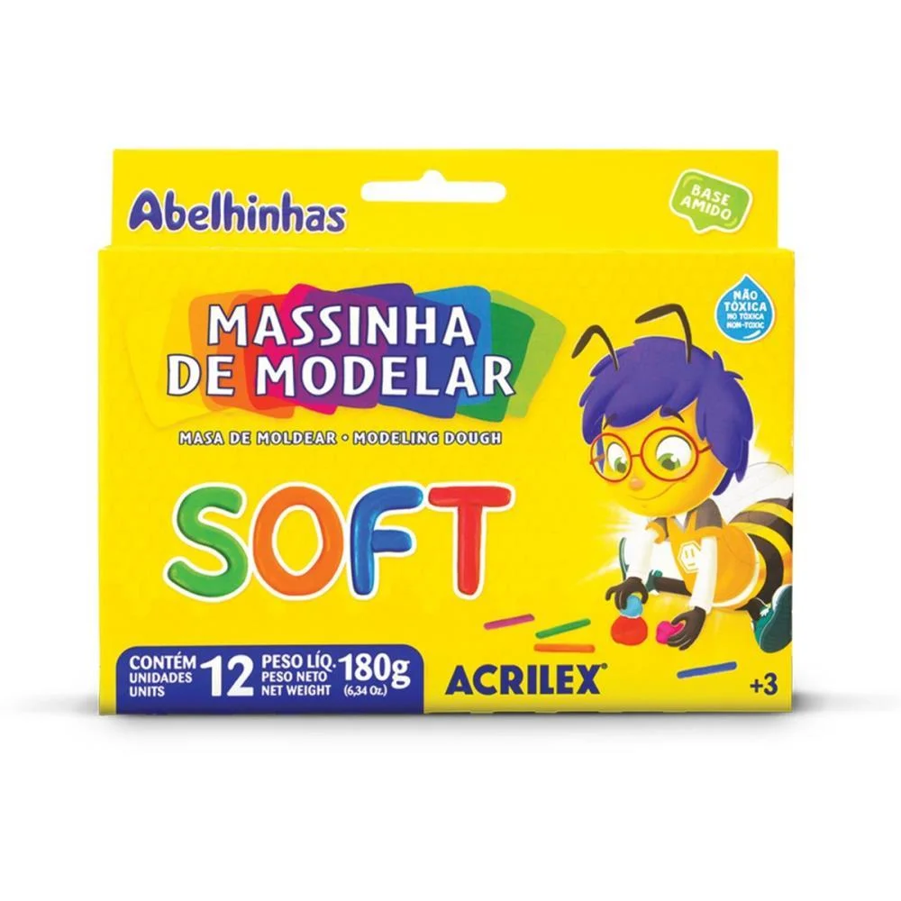 Massa Para Modelar Soft C/12 Cor.foscas Bs.amido Acrilex (Duzia) - imagem 3
