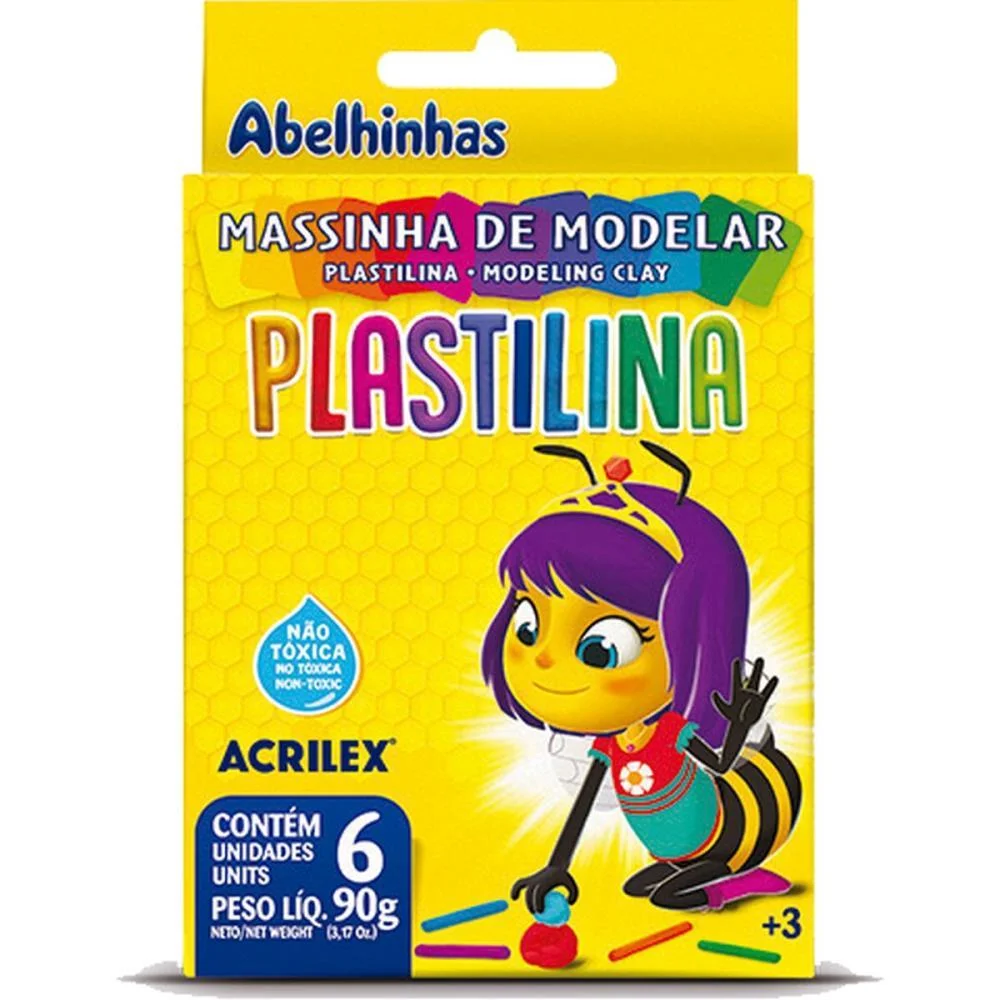 Massa Para Modelar Plastilina C/06 Cores 90G Acrilex (Pct.c/12) - imagem 3