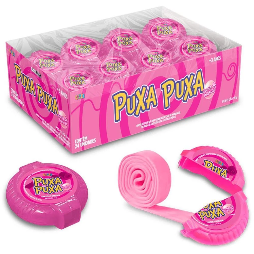 Doce Puxa Puxa Goma De Mascar Moran Colore C/ 24 Unidades - imagem 2