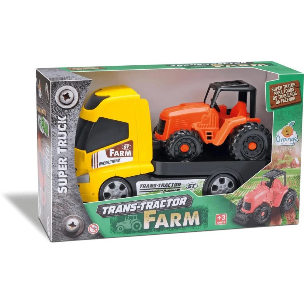 Caminhao Trans Tractor Farm (S) Orange Toys - imagem 4