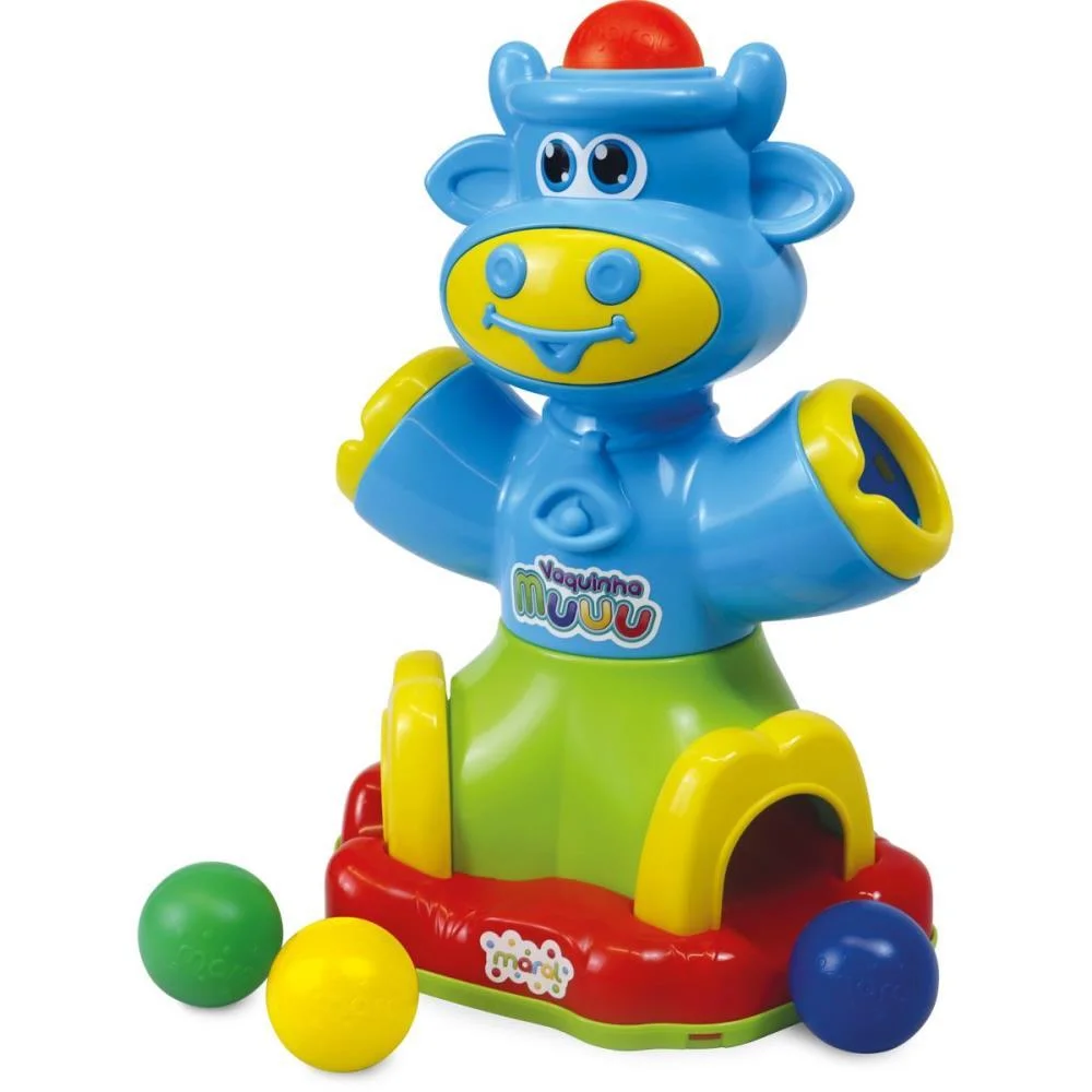 Brinquedo Educativo Vaquinha Muuu C/4 Bolinhas Maral - imagem 2